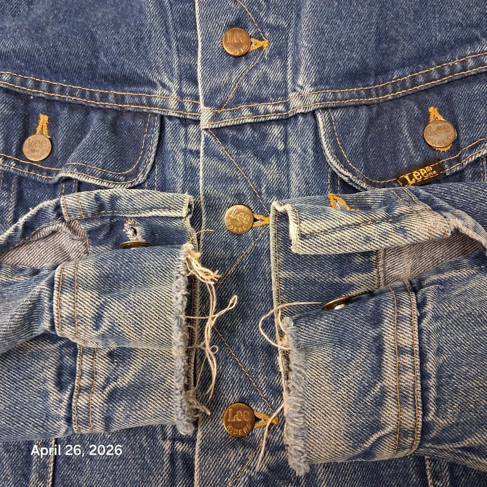 Vintage Lee Riders Sanforized 1970s Jacket Size 42 - Large Denim Trucker 101J